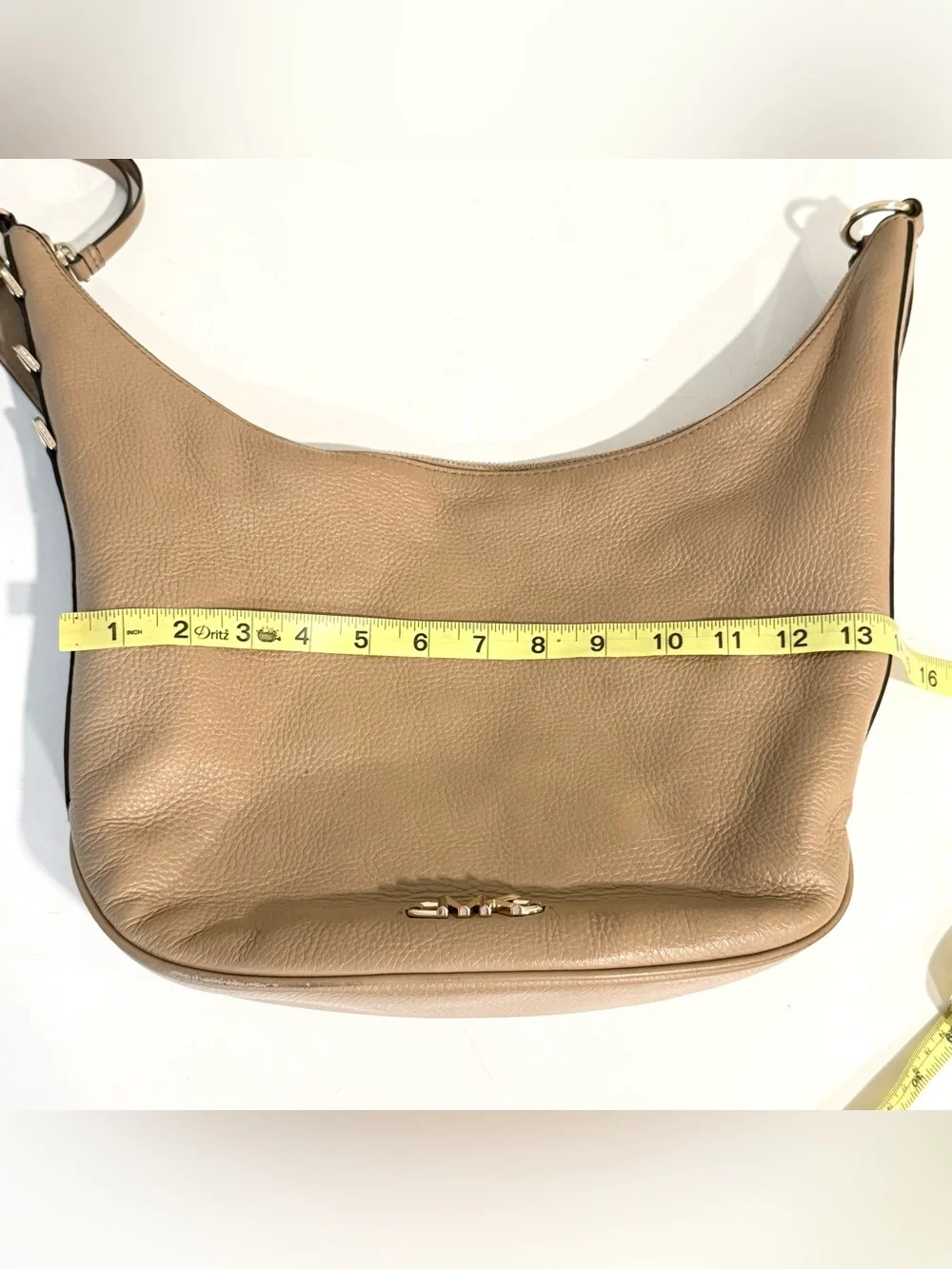 Michael Kors Izzy Large Leather Shoulder Bag mocha Bisque Crossbody Purse